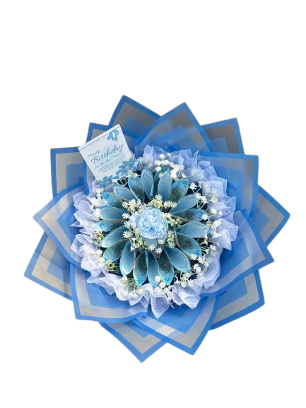 Buket Biru Top View